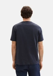 TOM TAILOR T-Shirt Frontprint Dunkelblau/Dunkelgrau