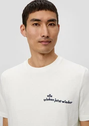 s.Oliver Kurzarmshirt Crew Neck Sinalco-Print Rot/Weiß/Gelb