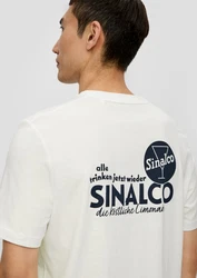 s.Oliver Kurzarmshirt Crew Neck Sinalco-Print Rot/Weiß/Gelb