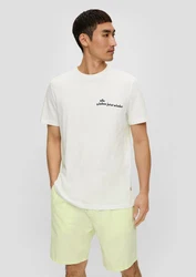 s.Oliver Kurzarmshirt Crew Neck Sinalco-Print Rot/Weiß/Gelb