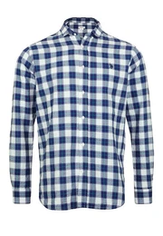 Langarmhemd Shirt Freizeithemd Seersucker Button-Down (1-tlg)