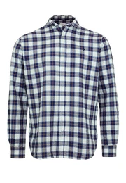 Langarmhemd Shirt Freizeithemd Seersucker Button-Down (1-tlg)
