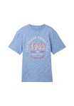 TOM TAILOR T-Shirt Kurzarmshirt Blau/Hellblau/Grau