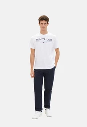 TOM TAILOR T-Shirt Kurzarmshirt Gelb/Weiß/Beige/Grau/Braun