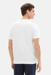 TOM TAILOR T-Shirt Kurzarmshirt Gelb/Weiß/Beige/Grau/Braun