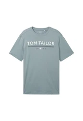 TOM TAILOR T-Shirt Kurzarmshirt Hellblau/Grau/Blau/Türkis