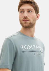 TOM TAILOR T-Shirt Kurzarmshirt Hellblau/Grau/Blau/Türkis