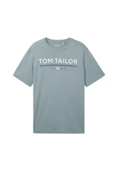 TOM TAILOR T-Shirt Kurzarmshirt Hellblau/Grau/Blau/Türkis