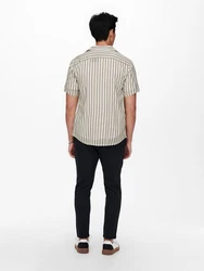 ONLY & SONS Kurzarmhemd Beige/Gelb/Khaki/Creme/Dunkelgrün
