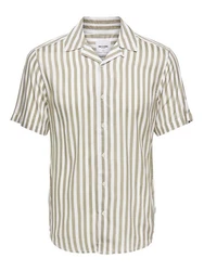 ONLY & SONS Kurzarmhemd Beige/Gelb/Khaki/Creme/Dunkelgrün