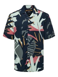 Kurzarmhemd - Lssiges Kurzarm-Freizeithemd mit All-Over-Print