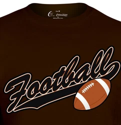 Cotton Prime T-Shirt American Football Dunkelbraun/Blau/Braun