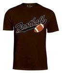 Cotton Prime T-Shirt American Football Dunkelbraun/Blau/Braun