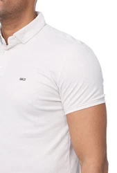 Denim Distriqt Poloshirt Sommer Polo-Shirt kurzarm Kragen Beige
