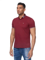 Denim Distriqt Poloshirt Sommer Polo-Shirt kurzarm Kragen Brodeaux