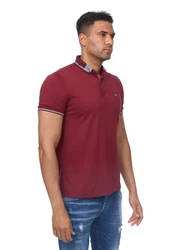 Denim Distriqt Poloshirt Sommer Polo-Shirt kurzarm Kragen Brodeaux