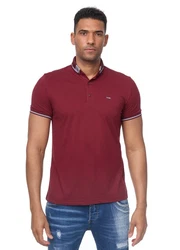 Denim Distriqt Poloshirt Sommer Polo-Shirt kurzarm Kragen Brodeaux
