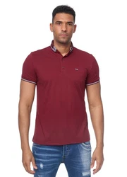 Denim Distriqt Poloshirt Sommer Polo-Shirt kurzarm Kragen Brodeaux