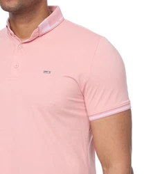 Denim Distriqt Poloshirt Sommer Polo-Shirt kurzarm Kragen Pink