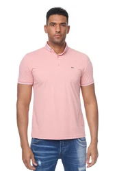 Denim Distriqt Poloshirt Sommer Polo-Shirt kurzarm Kragen Pink