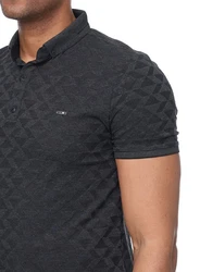 Denim Distriqt Poloshirt Sommer Polo-Shirt kurzarm Kragen Schwarz