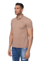 Denim Distriqt Poloshirt Sommer Polo-Shirt kurzarm Kragen Braun