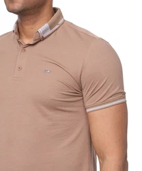 Denim Distriqt Poloshirt Sommer Polo-Shirt kurzarm Kragen Braun