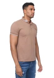 Denim Distriqt Poloshirt Sommer Polo-Shirt kurzarm Kragen Braun