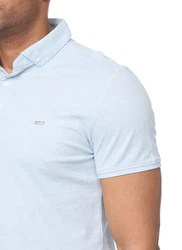 Denim Distriqt Poloshirt Sommer Polo-Shirt kurzarm Kragen Hellblau