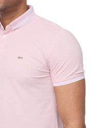 Denim Distriqt Poloshirt Modernes Sommerliches Herren Poloshirt mit feinen Details Rosa