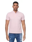 Denim Distriqt Poloshirt Modernes Sommerliches Herren Poloshirt mit feinen Details Rosa
