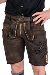 Trachtenlederhose Lederhose Herren kurz - DEMOS - zeder/schwarz