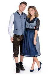 Spieth & Wensky Trachtenweste hellblau/oliv/hellbeige