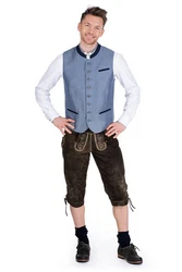 Spieth & Wensky Trachtenweste hellblau/oliv/hellbeige