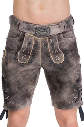 Trachtenlederhose Lederhose Herren kurz - DOM - oxford/dunkelgrau