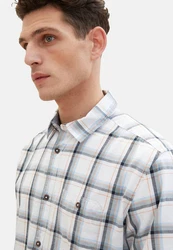 TOM TAILOR Kurzarmhemd Blau/Hellblau/Grau