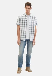 TOM TAILOR Kurzarmhemd Blau/Hellblau/Grau