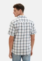 TOM TAILOR Kurzarmhemd Blau/Hellblau/Grau