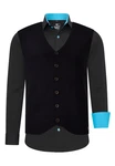 Rusty Neal Langarmhemd mit Weste Dunkelblau/Schwarz/Blau/Türkis Rusty Neal Langarmhemd mit Weste Dunkelblau/Schwarz/Blau/Türkis