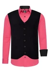 Rusty Neal Langarmhemd mit Weste Rosa