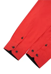 Rusty Neal Langarmhemd Slim-Fit Rot/Dunkelrot