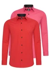 Rusty Neal Langarmhemd Slim-Fit Rot/Rosa Rusty Neal Langarmhemd Slim-Fit Rot/Rosa