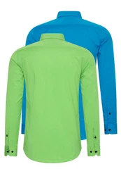Rusty Neal Langarmhemd Slim-Fit Blau/Grün/Türkis