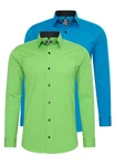 Rusty Neal Langarmhemd Slim-Fit Blau/Grün/Türkis Rusty Neal Langarmhemd Slim-Fit Blau/Grün/Türkis