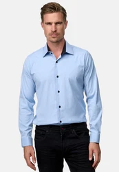 Rusty Neal Langarmhemd Slim-Fit Rosa/Hellblau