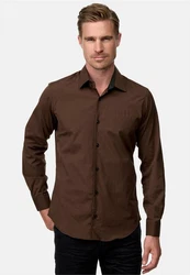Rusty Neal Langarmhemd mit Weste und Krawatte Braun/Dunkelgrün/Khaki/Dunkelbraun