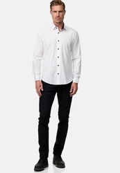 Rusty Neal Langarmhemd Slim-Fit Rosa/Beige
