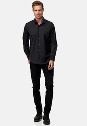 Rusty Neal Langarmhemd Slim-Fit Dunkelblau/Schwarz