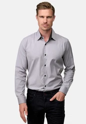 Rusty Neal Langarmhemd Slim-Fit Rosa/Hellblau
