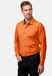 Rusty Neal Langarmhemd mit Weste und Krawatte Orange/Braun